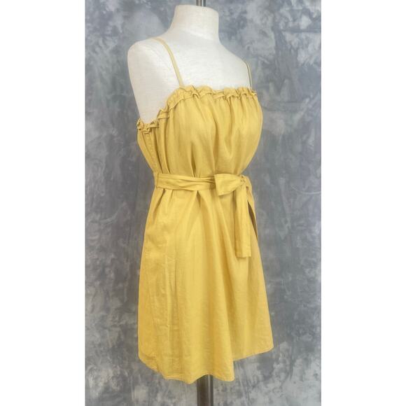 NWT Banana Republic Linen Dress Yellow M Casual Minimalist Beach Coastal Preppy - Picture 6 of 12